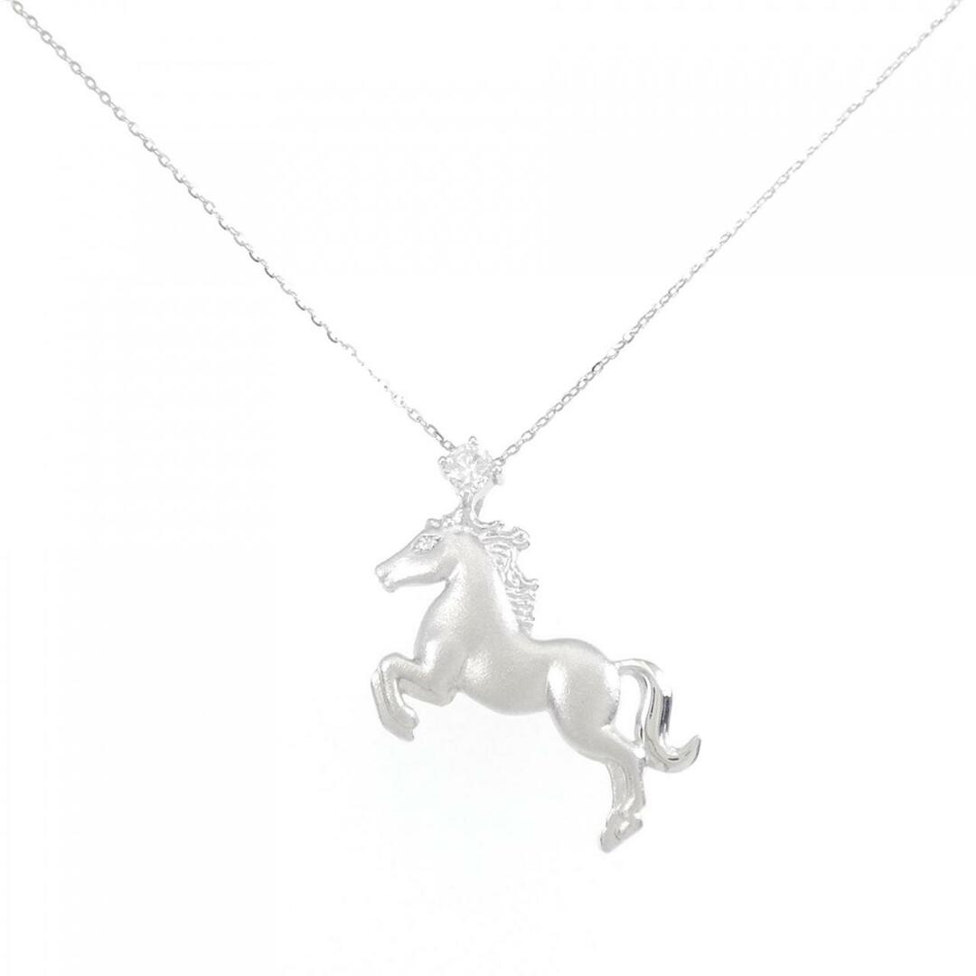 セールスプロモーション K18WG ホース ダイヤモンド ネックレス 0.20CT