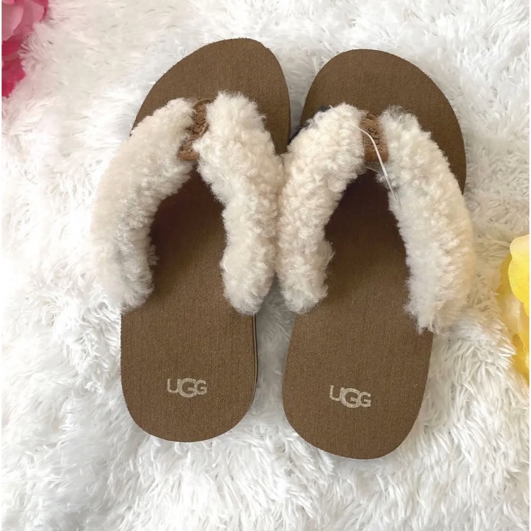 新品! UGG ビーチサンダル　日本未発売品!　19.5cm ボア　ブラウン