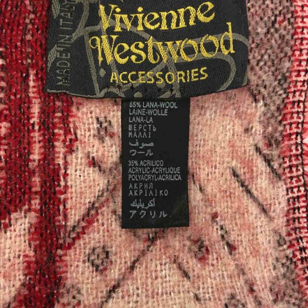 Vivienne Westwood / ヴィヴィアンウエストウッド | ウール オーブ 総柄 マフラー | ボルドー | レディース