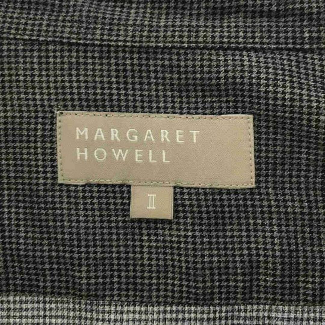 MARGARET HOWELL / マーガレットハウエル | 千鳥格子 フリル装飾 バンドカラーシャツ | 2 | グレー | レディース 4