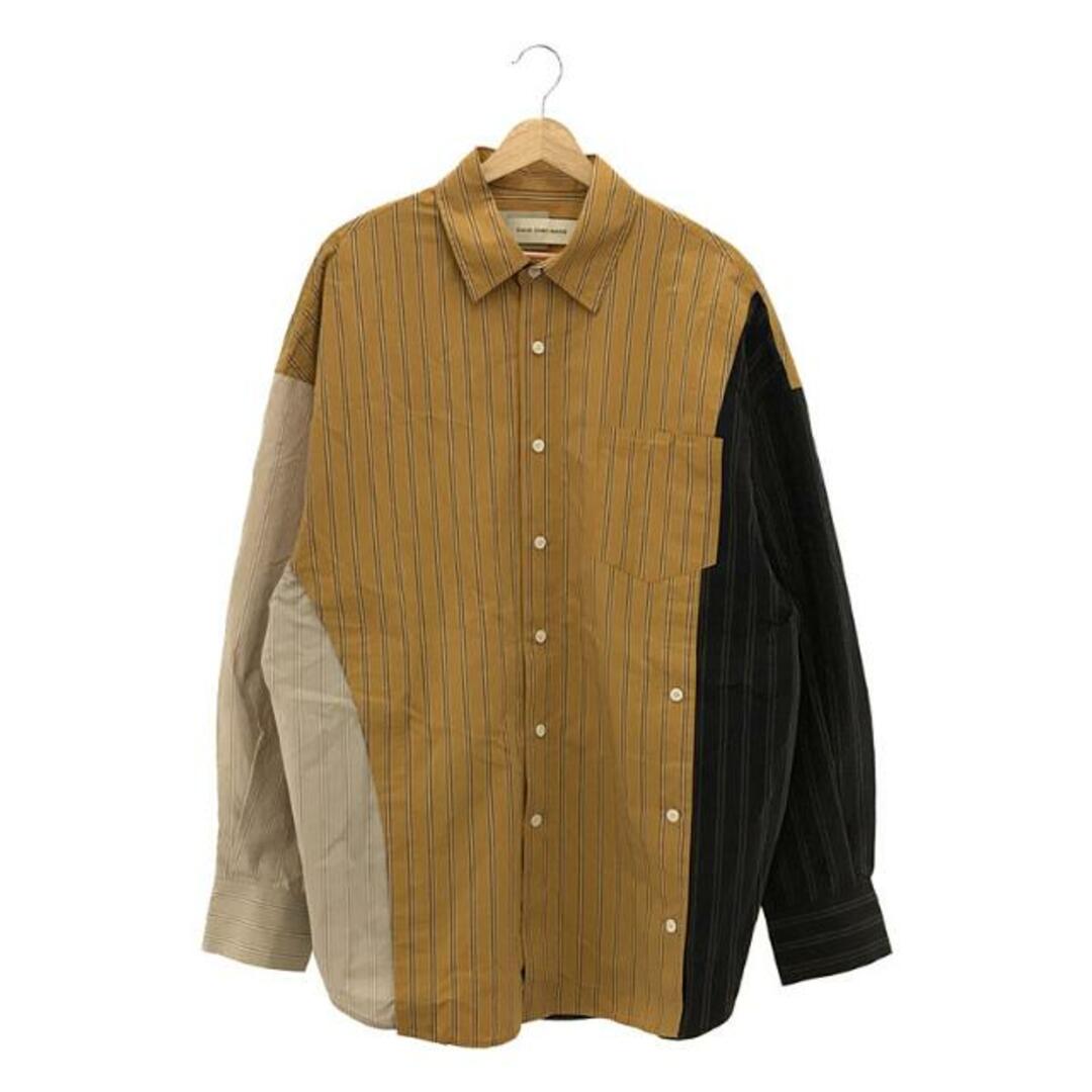 【美品】  FenG CHen WANG / フェンチェン•ワン | COTTON POPLIN LAYERED SHIRT ストライプ レイヤード シャツ | M | イエロー | メンズ