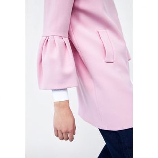 ザラ(ZARA)の新品☆ZARA ザラ フリル付きロングコート M Barbie バービー(ロングコート)