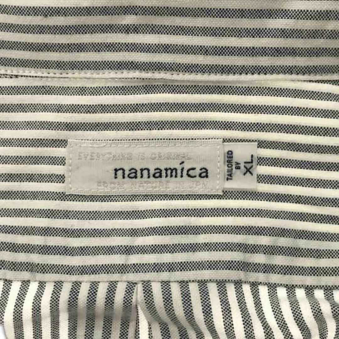 nanamica(ナナミカ)の【美品】  nanamica / ナナミカ | Button Down Stripe Wind Shirt ボタンダウン ストライプ ウインド シャツ | XL | ネイビー | メンズ メンズのトップス(Tシャツ/カットソー(七分/長袖))の商品写真