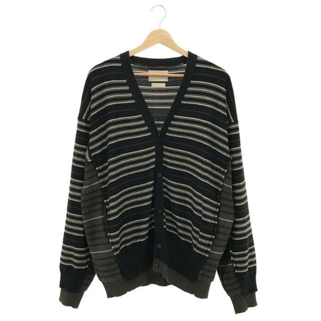 YOKE / ヨーク | 2022SS | BORDER CONNECTING CARDIGAN ボーダー コネクティング カーディガン | L | ダークネイビー | メンズ