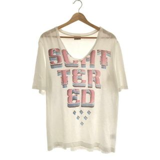 ドリスヴァンノッテン(DRIES VAN NOTEN)のDRIES VAN NOTEN / ドリスヴァンノッテン | Vネック プリント Tシャツ | L | ホワイト | レディース(Tシャツ(半袖/袖なし))