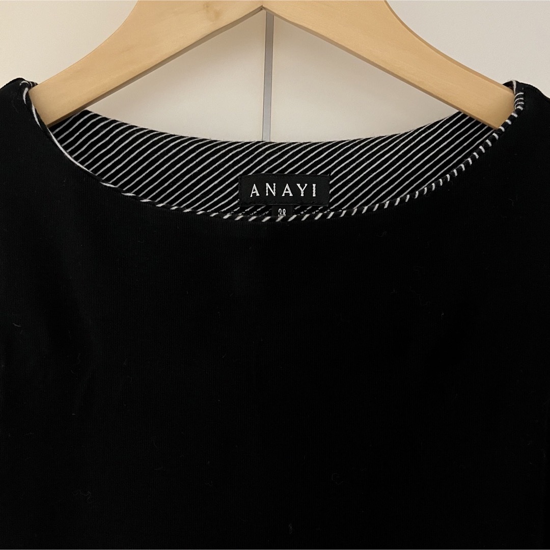 ANAYI(アナイ)の【ANAYI】カットソー ブラック SIZE 38 レディースのトップス(カットソー(半袖/袖なし))の商品写真