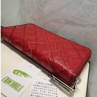 本物ナイル☆クロコダイル 本革☆パッチワーク☆ ラウンド 長財布