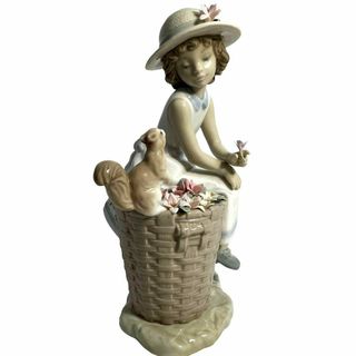 ☆箱付き☆LLADRO リヤドロ 森の出会い 置物 インテリア リス 少女の