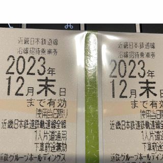 近鉄株主優待乗車券★2枚組:新品未使用.★2023年12月末日まで有効　送料無料(その他)