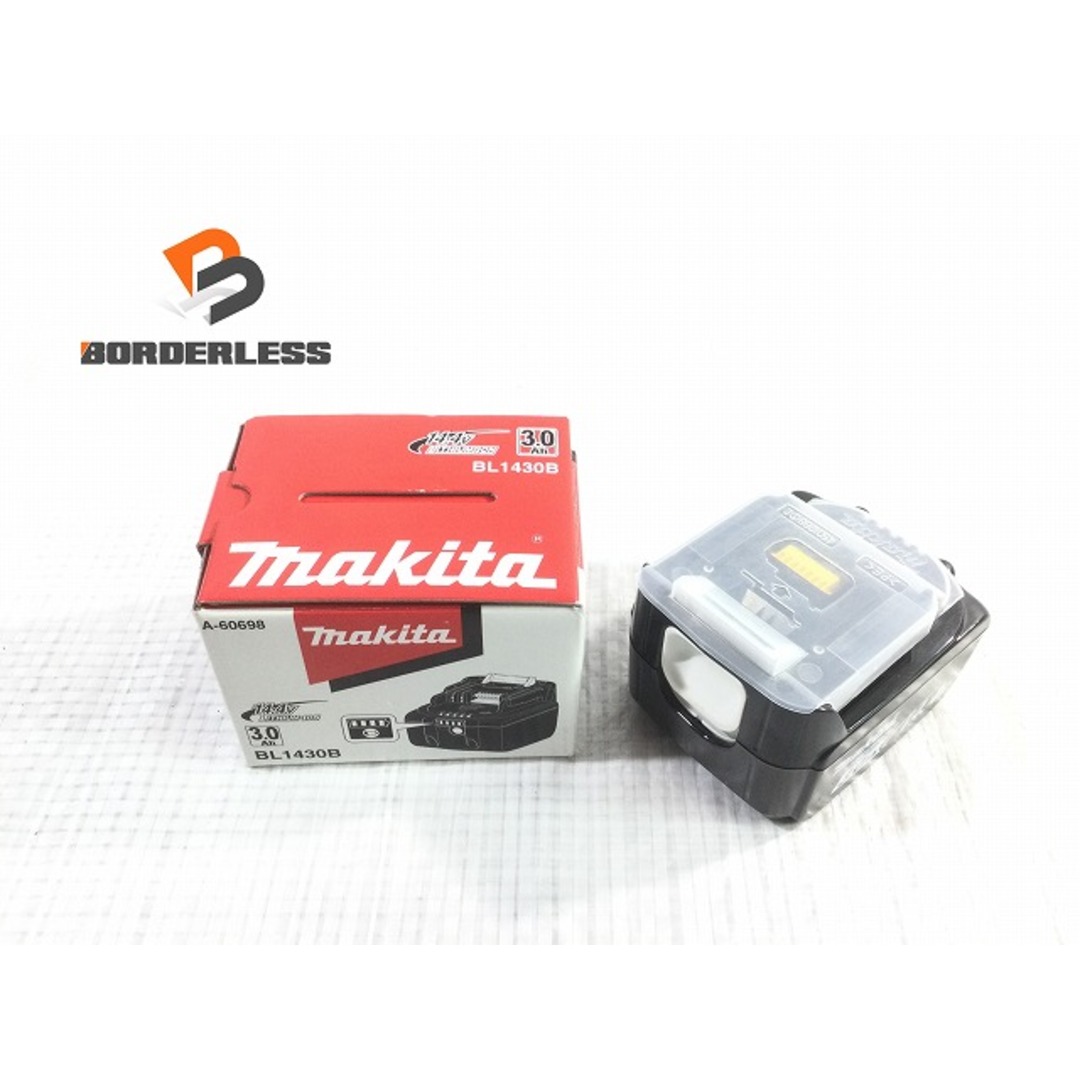 ☆美品☆makita マキタ 14.4V 3.0Ah 純正 リチウムイオンバッテリー BL1430B 残量確認付き リチウムイオン電池 75968バイク