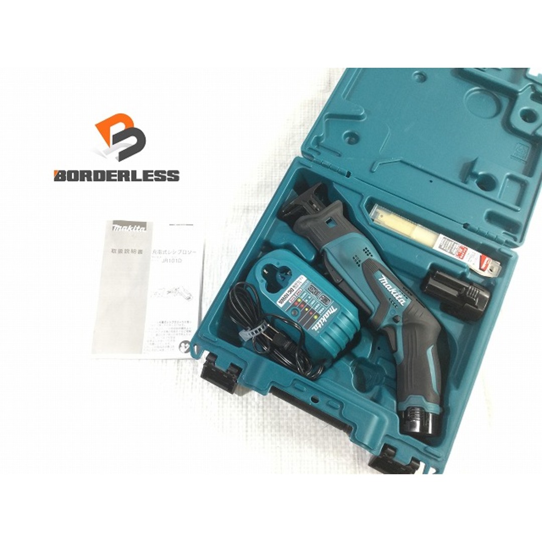 自動車/バイク☆美品☆makita マキタ 10.8V 充電式レシプロソー JR101DW バッテリー2個(10.8V 1.3Ah) 充電器 ケース付き 75970