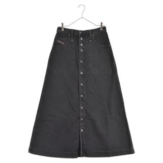 ディーゼル(DIESEL)のDIESEL ディーゼル 23SS DE-ALBUS-L A-LINE LONG SKIRT ブラックデニムマキシAラインロングスカート ブラック レディース A04923(ロングスカート)