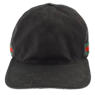 グッチ(Gucci)のGUCCI グッチ GGキャンバス シェリーライン ベースボールキャップ 帽子 ブラック 200035 KQWBG(キャップ)