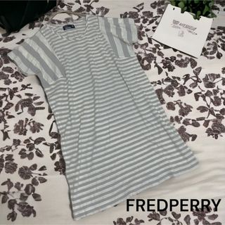 フレッドペリー(FRED PERRY)のFREDPERRY ボーダーTシャツ 丈長め 薄手 ロゴ刺繍入り コットン100(Tシャツ(半袖/袖なし))