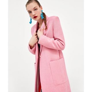 ザラ(ZARA)の新品☆ZARA ザラ ロングコート S PINK Barbie バービー(ロングコート)