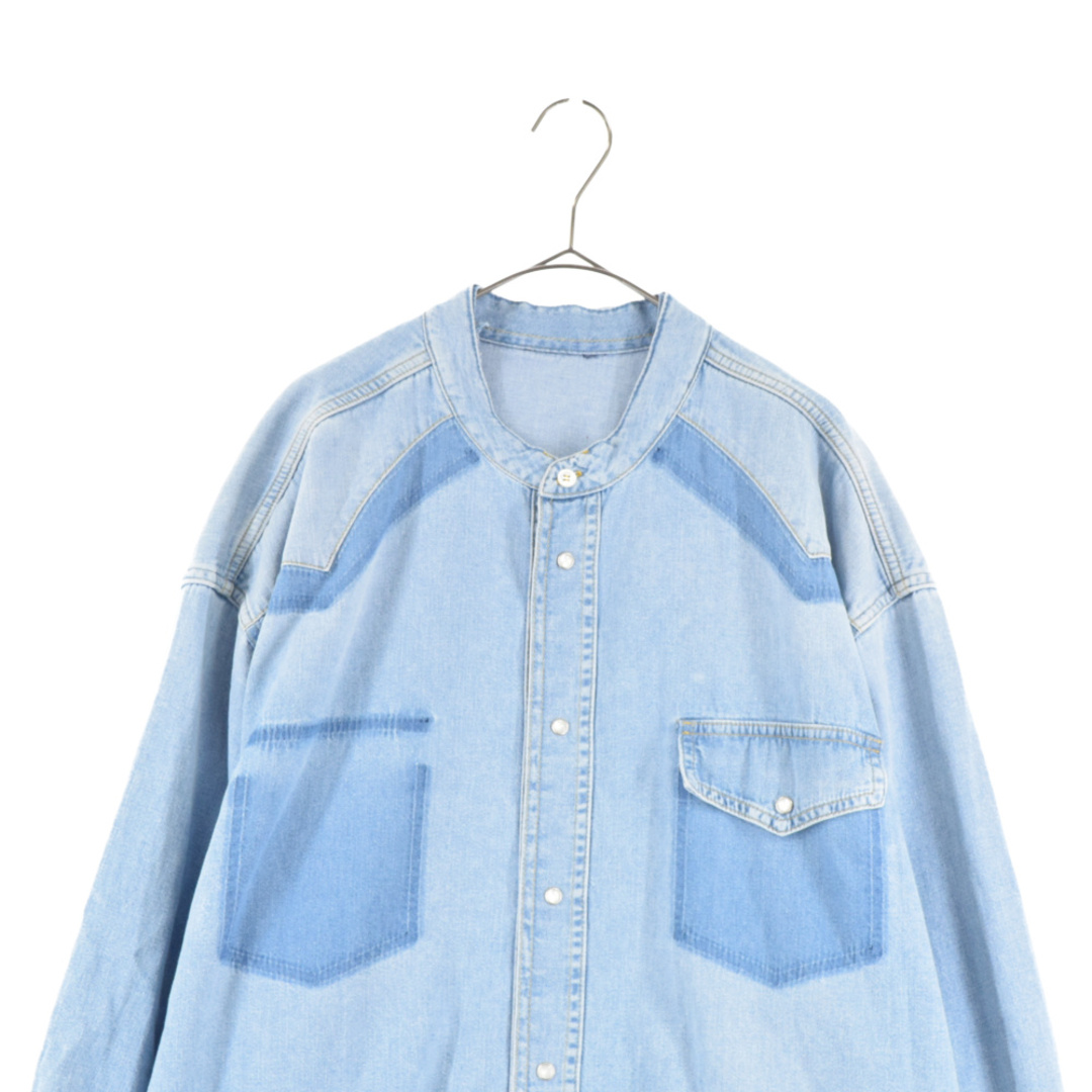 Martin Margiela マルタンマルジェラ 22SS Band Collar Denim Western Shirt バンド カラー デニム 長袖ウエスタンシャツ インディゴ S51DL0396