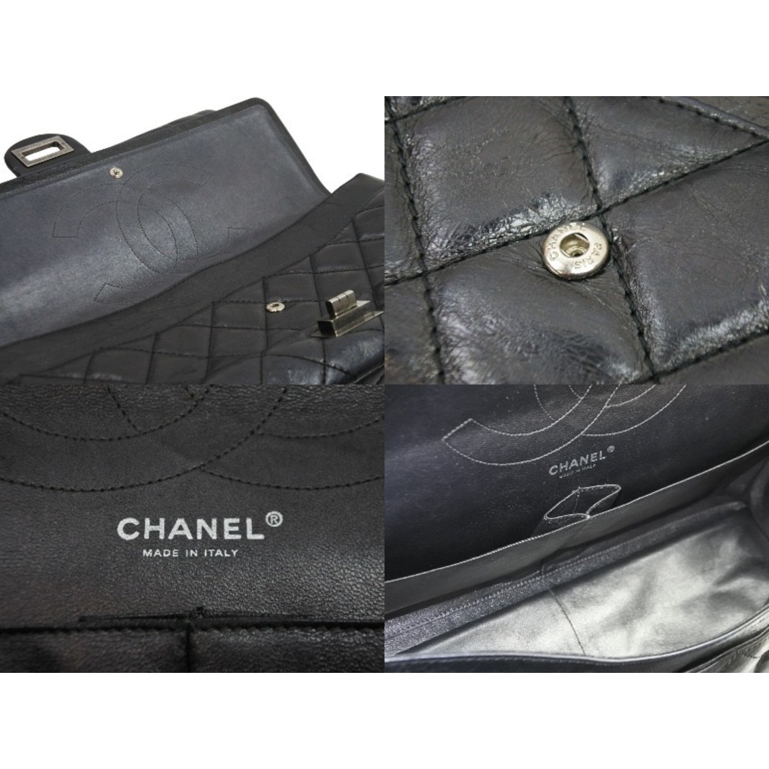 CHANEL シャネル ショルダーバッグ 2.55ハンドバッグ チェーンショルダー 11番台 ブラック レザー シルバー金具 美品  52357