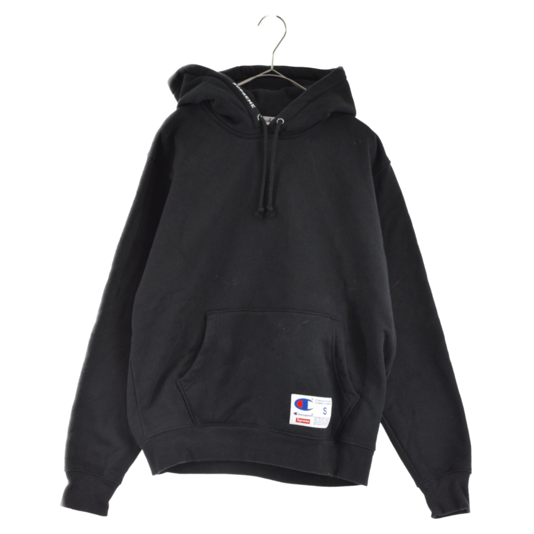 SUPREME シュプリーム 18SS×Champion Hooded Sweatshirt×チャンピオン ロゴプリント フーデッドスウェットシャツ プルオーバーパーカー ブラック