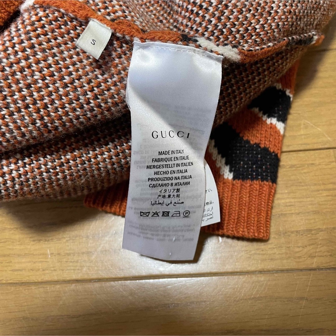 Gucci(グッチ)の⚫︎GUCCIグッチオレンジ地ジャガードタイガー柄ニット メンズのトップス(ニット/セーター)の商品写真