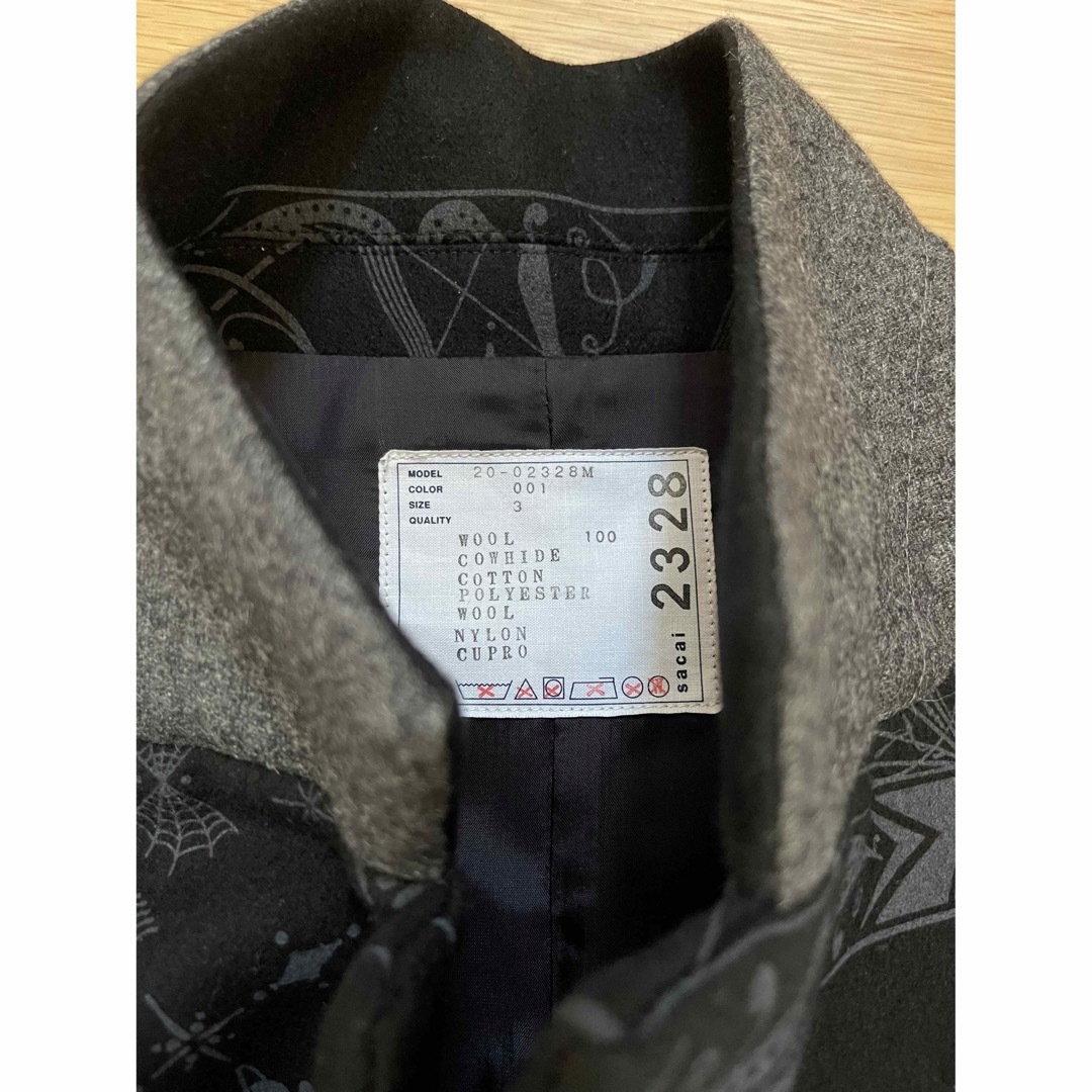 sacai(サカイ)のsacai × Dr.Woo スタジャン　未使用タグ付き　size3 メンズのジャケット/アウター(スタジャン)の商品写真