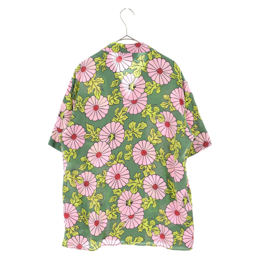 GUCCI グッチ ×Ken Scott Floral Bowling Shirt フローラルボーリング シルク半袖シャツ グリーン 649832  ZAGAK