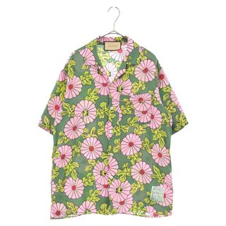 グッチ(Gucci)のGUCCI グッチ ×Ken Scott Floral Bowling Shirt フローラルボーリング シルク半袖シャツ グリーン 649832 ZAGAK(シャツ)