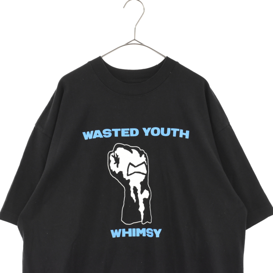 WASTED YOUTH ウェイステッドユース ×Whimsy S/S Tee グラフィックプリント半袖Tシャツ ブラック ウィムジー