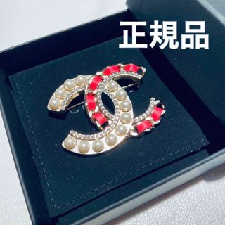 シャネル(CHANEL)の正規品 超美品 シャネル 2019 クルーズ パール&レザーブローチ(ブローチ/コサージュ)