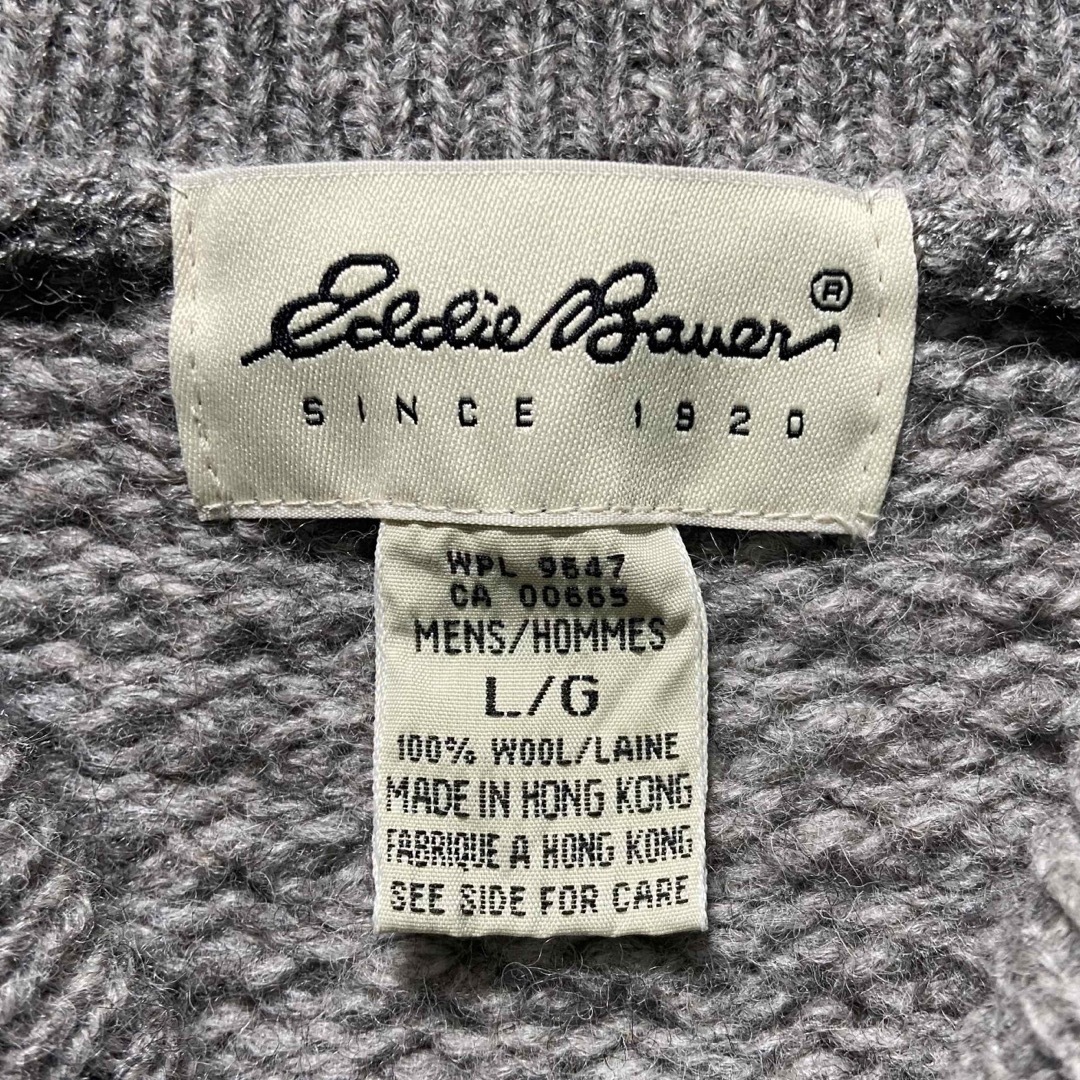 Eddie Bauer(エディーバウアー)のEddie Bauer セーター ニット ショールカラー 90s グレー L メンズのトップス(ニット/セーター)の商品写真