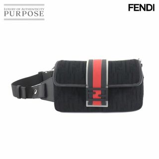 フェンディ(FENDI)の未使用 展示品 フェンディ FENDI バゲット レギュラー ボディ ショルダー バッグ ナイロン レザー ネロ パラディオ シルバー 金具 7VA472 VLP 90188167(ウエストポーチ)