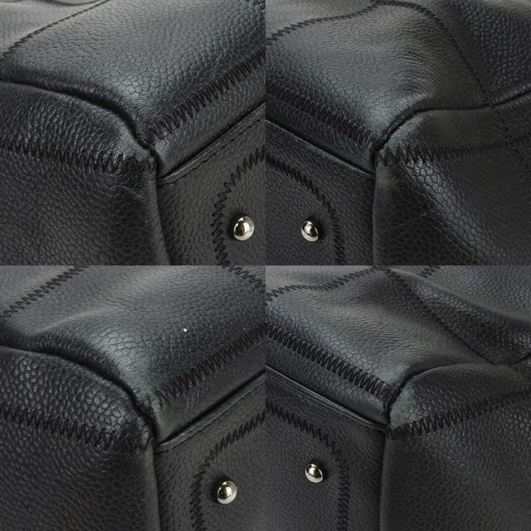 シャネル ハンドバッグ チョコバー キャビアスキン ブラック 8番台 レザー 革 シルバー金具 レディース 女性 普段使い カジュアル シンプル ココ CHANEL hand bag black