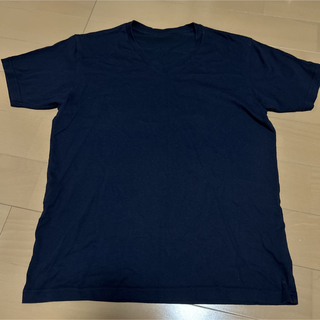 ユニクロ(UNIQLO)のユニクロ　UNIQLO メンズ　半袖　Tシャツ　vネック　下着　ネイビー(Tシャツ/カットソー(半袖/袖なし))