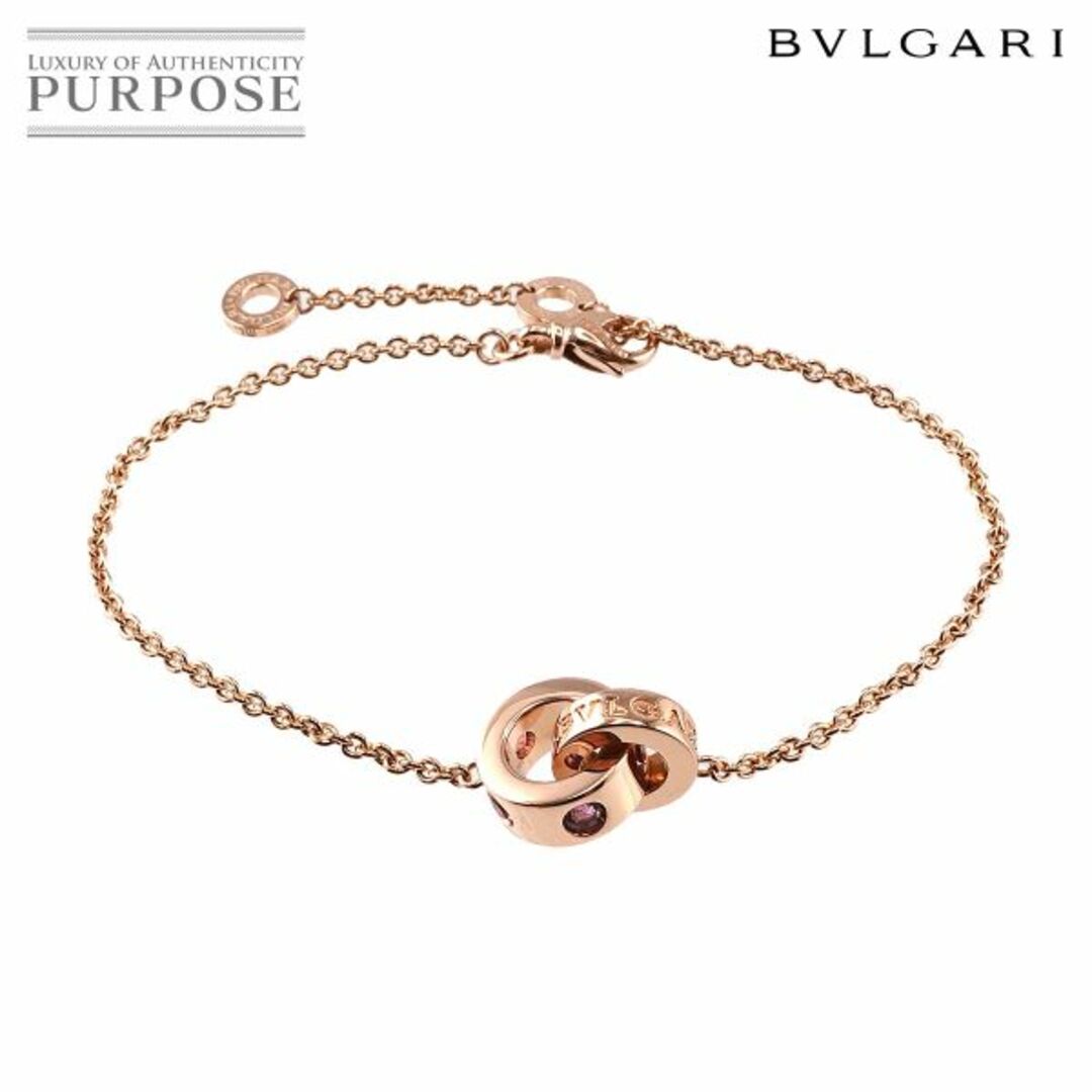 ブルガリ BVLGARI ローマンソルベ トルマリン アメジスト ブレスレット K18 PG 750 VLP 90190838