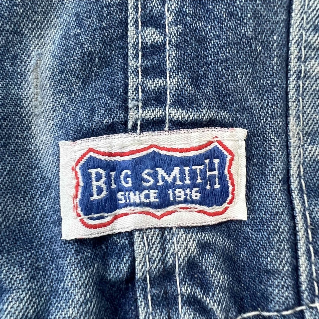 BIG SMITH(ビッグスミス)の【60s 70s】BIG SMITH オーバーオール インディゴ ダメージ加工 メンズのパンツ(サロペット/オーバーオール)の商品写真