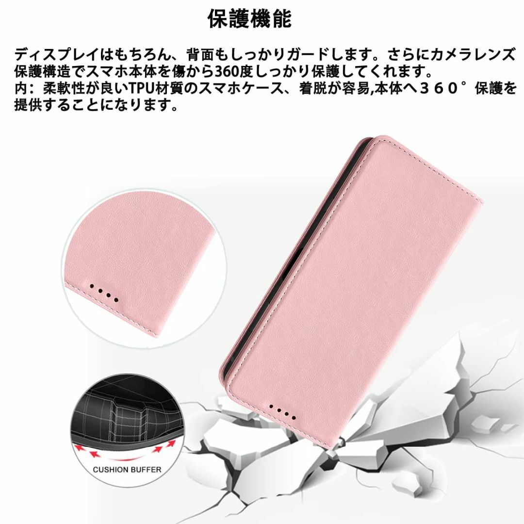【色: ピンク】Galaxy A54 5G ケース 手帳 高質PUレザー Gal 6