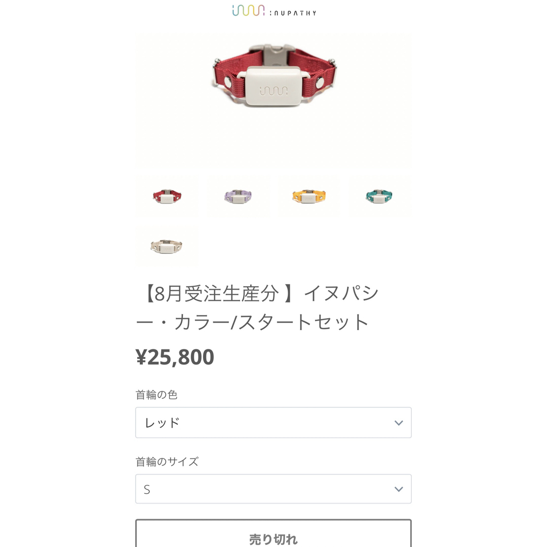 イヌパシーカラー　レッド　Sサイズ その他のペット用品(犬)の商品写真