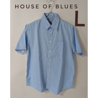 ハウスオブブルース(House of Blues)のHOUSE OF BLUES ハウスオブブルース 綿麻 半袖シャツ サックス L(シャツ)