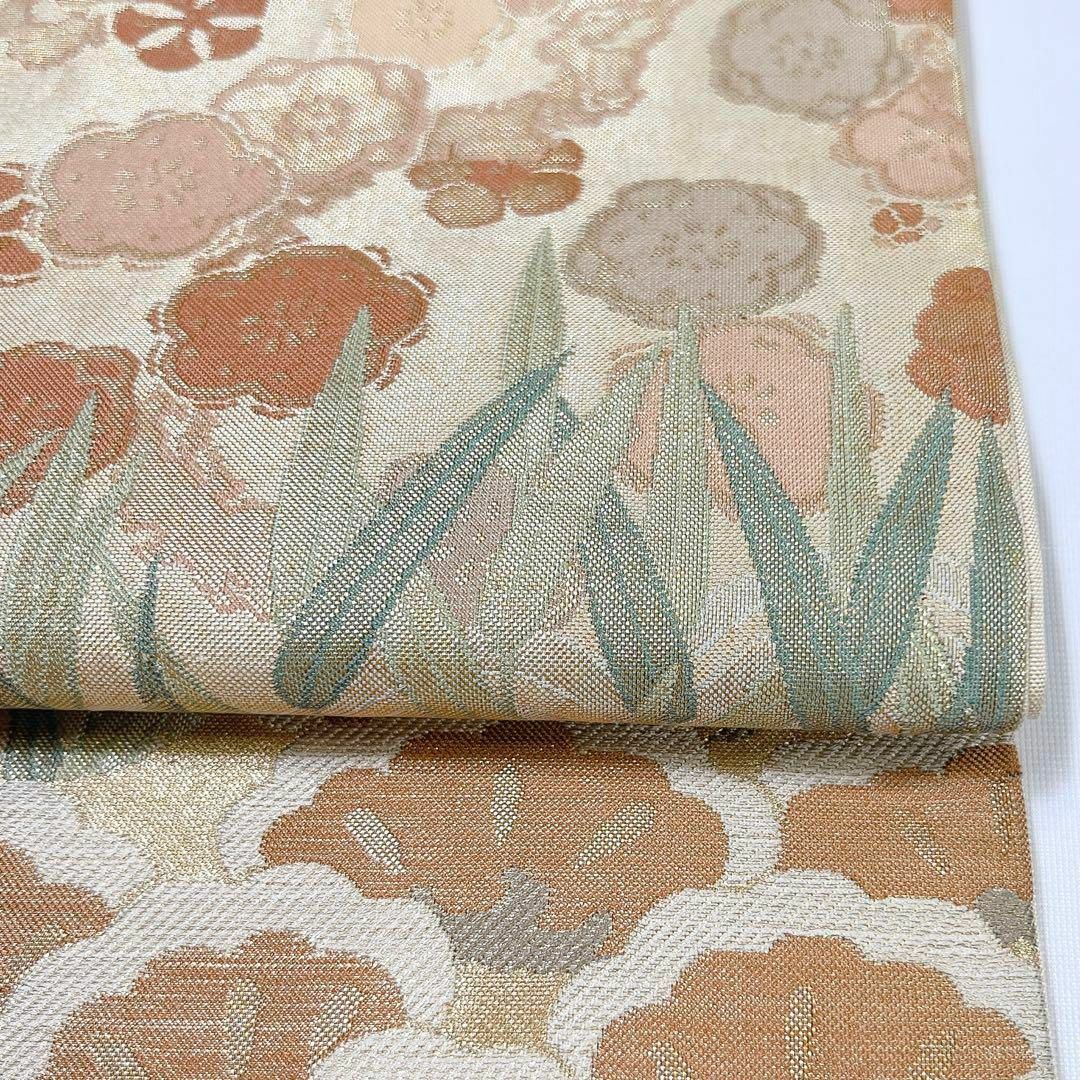 川島織物　梅花や松が織られた袋帯　着物