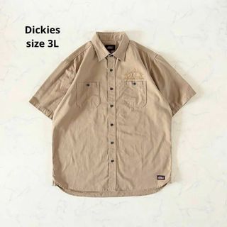 ディッキーズ(Dickies)の【美品】3Lサイズ Dickies ディッキーズ ワークシャツ 半袖 無地(シャツ)