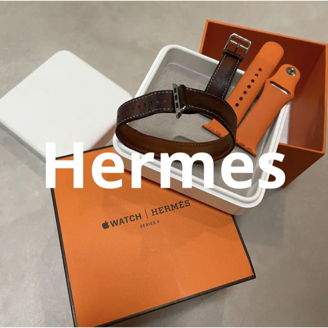 HERMES アップルウォッチ ドゥブルトゥール レザーバンド 箱付き時計