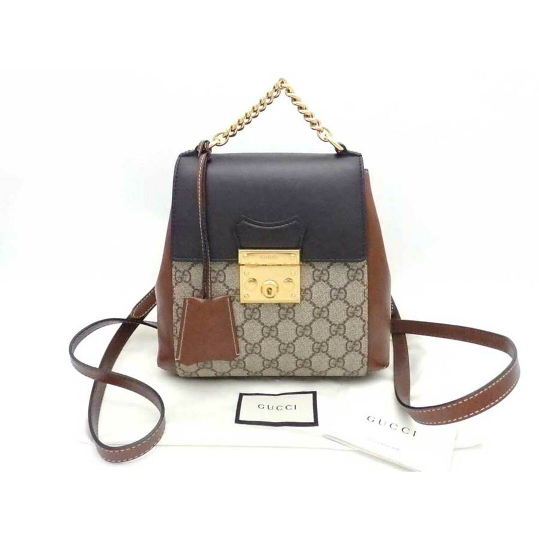 Gucci - グッチ GUCCI リュック GGスプリーム PVC/レザー ベージュx