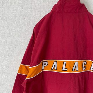 【新品タグ付き、背面ビッグ刺繍ロゴ】PALACEナイロンジャケット赤XL長袖