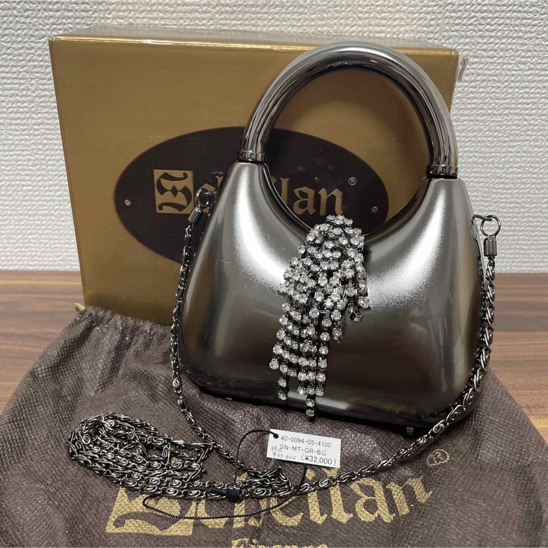 【未使用タグ付き・送料無料】Scbelian 2wayパーティバッグ 装飾付き