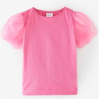 ザラ(ZARA)の新品☆ZARA ザラ オーガンザスリーブトップス Barbie バービー(Tシャツ(半袖/袖なし))