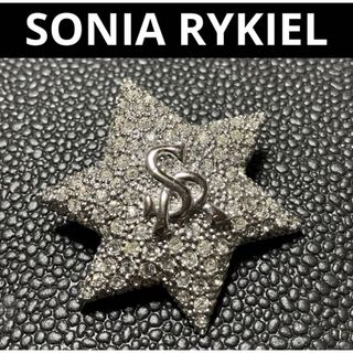 ソニアリキエル(SONIA RYKIEL)の美品 SONIA RYKIEL ソニアリキエル 星 ブローチ シルバー パヴェ(ブローチ/コサージュ)