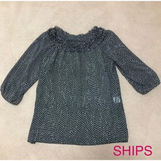 シップス(SHIPS)の【試着のみ】シップス　水玉トップス　七分袖丈　シースルー (カットソー(長袖/七分))