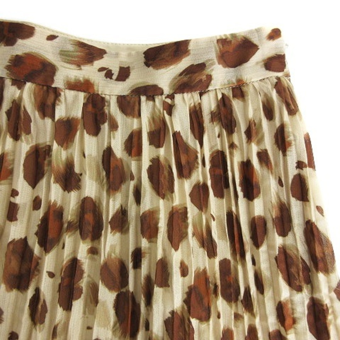 LagunaMoon(ラグナムーン)のラグナムーン スカート フレア ロング サイドファスナー 総柄 M 茶 ボトムス レディースのスカート(ロングスカート)の商品写真