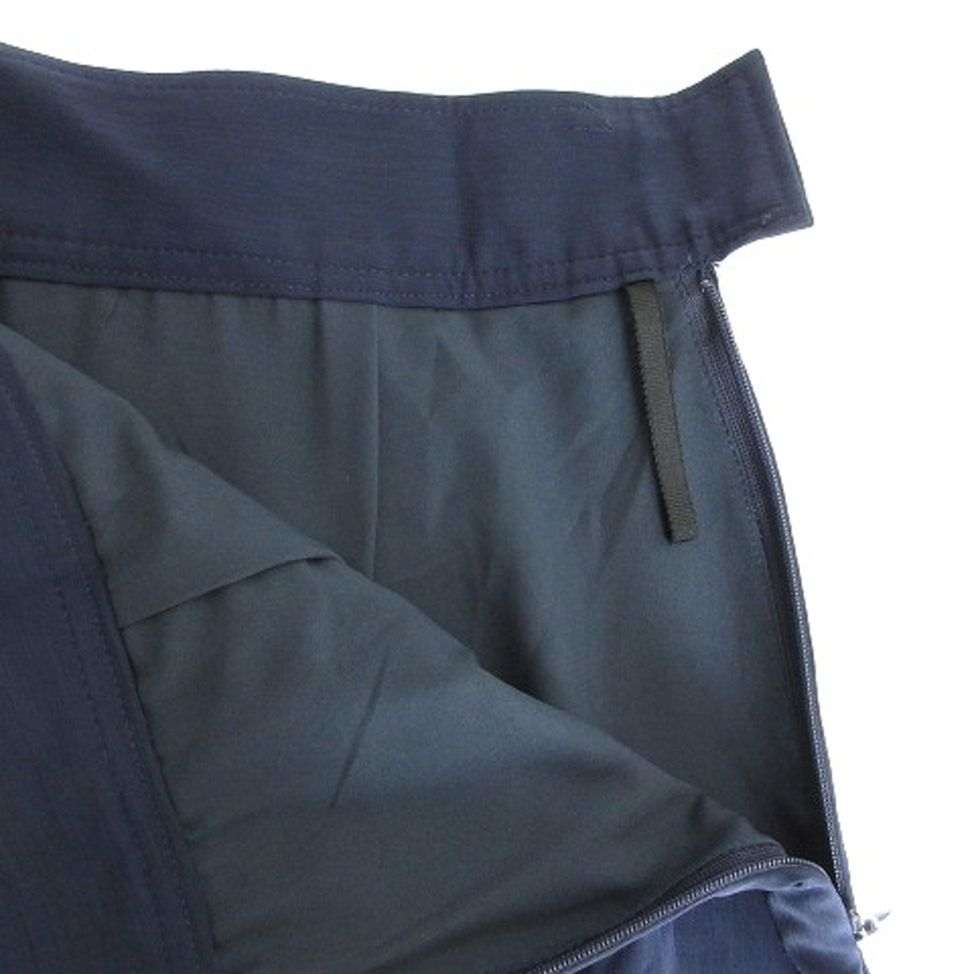 ROPE’(ロペ)のロペ スカート フレア ミモレ丈 切替 プリーツ サイドファスナー 36 紺 レディースのスカート(ロングスカート)の商品写真