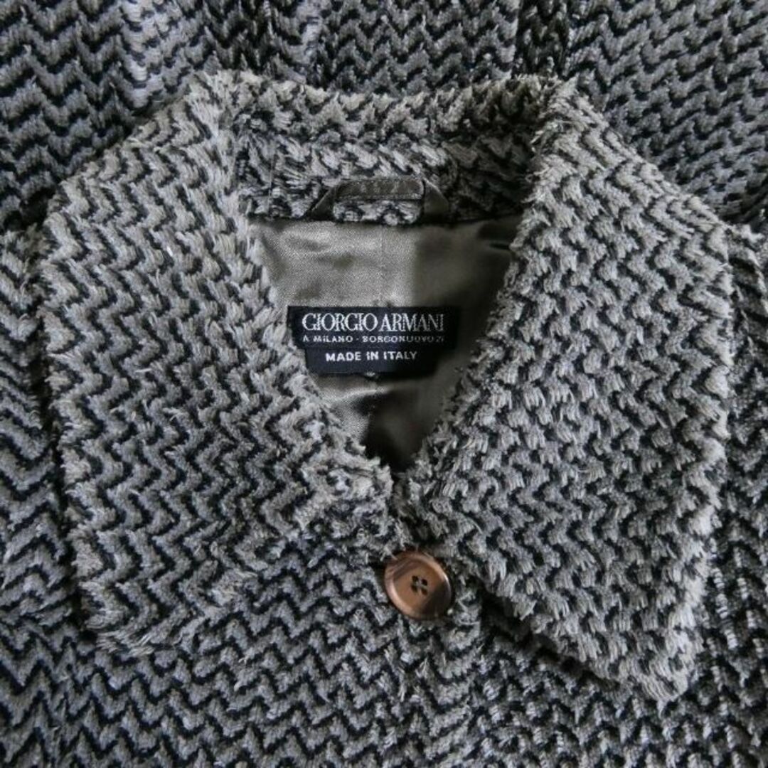 美品 GIORGIO ARMANI ストライプ ロング ステンカラーコート