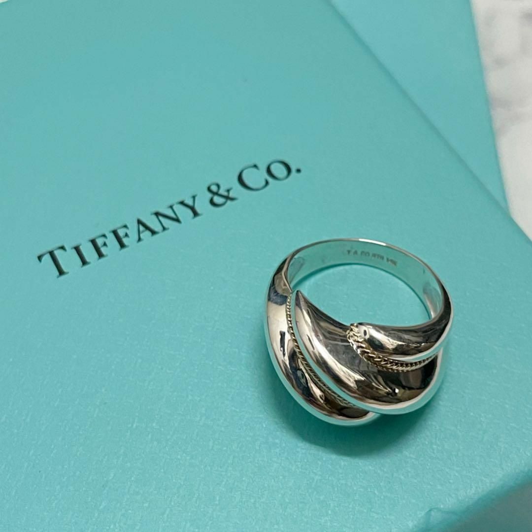 【美品】Tiffany ティファニー  リング 指輪 シルバー 磨き処理済サイズ11号15㎝×05㎝